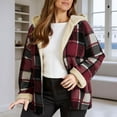 thumbnail image 2 of Womens Jackets Fall Lined Plaid Shacket Fashion Long Sleeve Zipper Flannel Hooded 2025 Trendy Outfits, 2 of 6