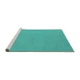 thumbnail image 2 of Ahgly Company Machine Washable Indoor Square Oriental Turquoise Blue Industrial Area Rugs, 8' Square, 2 of 4