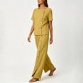 thumbnail image 6 of TaTaai Two Piece Plus Size Sets for Women Short Sleeve Button Down Top Wide Leg Pants Casual Summer Outfits, 6 of 8