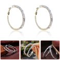 thumbnail image 3 of Pendientes De Aro Brillantes Para Mujer, Pendientes De Cristal, Pendientes De Tuerca, Joyería De Moda Para Mujer, Regalos Para Mamá Y Novia 1 Par Yuarrent AP005881-00, 3 of 6