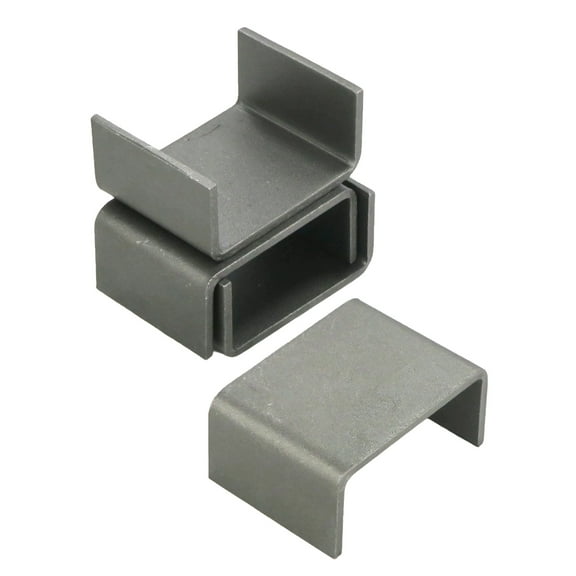 The ROP Shop Pack of 4 - 2x4 Raw Steel Weld-On Stake Pocket Brackets for Curt 83072 Trailers