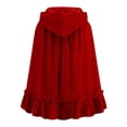 thumbnail image 6 of Hvyesh Little Red Riding Hood Cape Ruffled Bow Capelet Halloween Christmas Fancy Red Cloak with Hood, 6 of 10