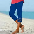 thumbnail image 2 of Bovemsi Women's High Waisted Yoga Capris Capri Leggings Knee Length 2025 Summer Cropped Pants Casual Solid Comfy Workout Athletic Leggings, 2 of 6