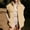 Khaki, variant on Women's Fashionable and Elegant Casual Solid Color Zipper Pocket Stand Collar Cotton Vest Jacket Black L