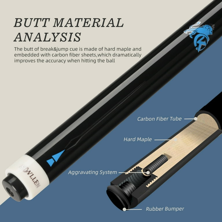 KONLLEN Heavy Hitter Jump Break Cue 3-Pieces Carbon Fiber Break