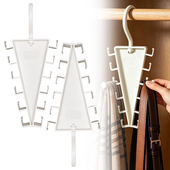 V-Shaped Double-Sided Hangers,12 Hook 360 Rotating Hanger,Space Saving Closet Storage Rack with 360° Swivel Design,V Shape Multi-Hook Closet Organization Holder,Accessory Organizer for Clothes