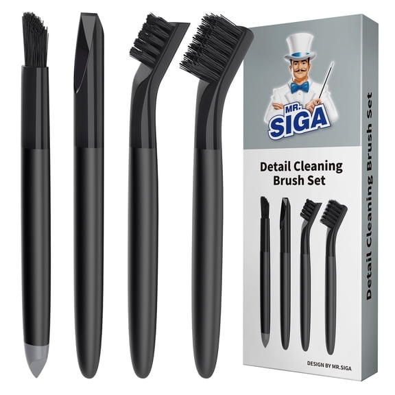 MR.SIGA Grout Cleaner Brush Set, Detail Cleaning Brush for Tile, Crevice Cleaning Brush