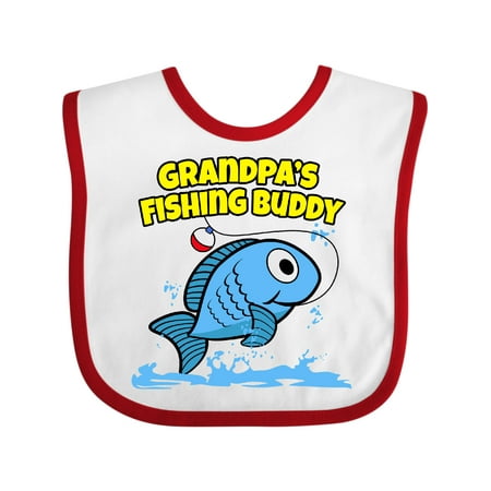 

Inktastic Grandpa s Fishing Buddy (blue) Gift Baby Boy or Baby Girl Bib