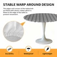 thumbnail image 6 of Buffalo Plaid Elastic Fitted Round Table Cover Stripe Grey Waterproof Outdoor Tablecloth for Holiday Party, Picnic, Patio & Dining Fits Tables Up to 45"-54", 6 of 8