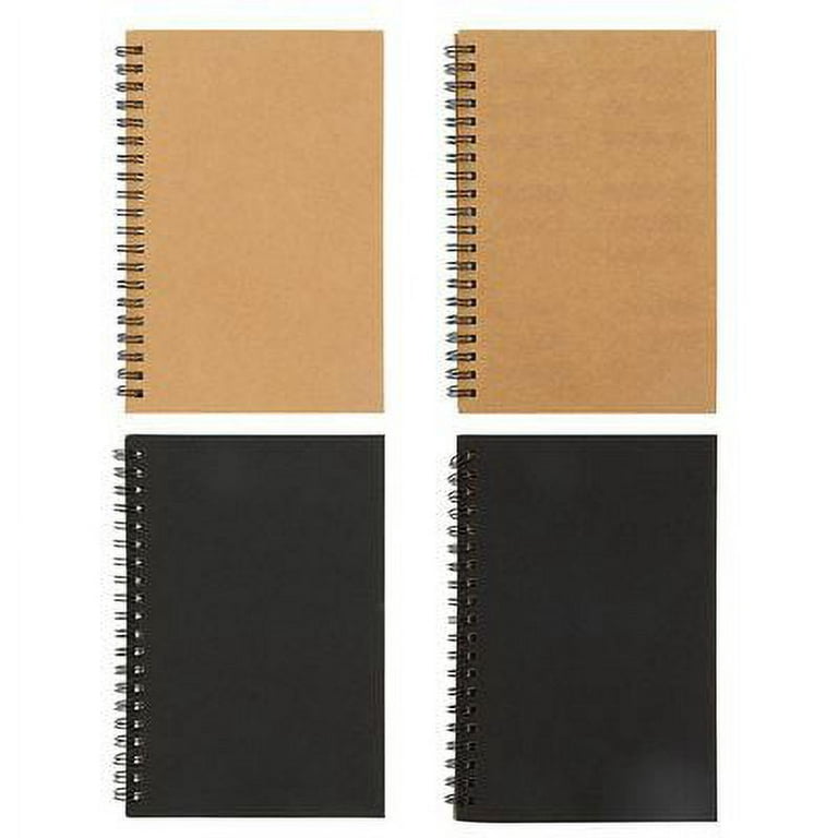  LLSB Notebook Spiral Sketchbook Diary Drawing Painting Graffiti  18x12cm Kraft Paper Cover Blank Paper Notebook School Supply (Color :  BlackCover WhitePage, Size : 12x18cm)
