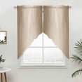 thumbnail image 5 of Beige Ombre Kitchen Window Curtains, Swag Curtains Valance for Bedroom Living Room Bathroom, Modern Gradient Abstract Art Rod Pocket Window Treatment Curtain Block Drapes 2 Panels 36"x63", 5 of 9