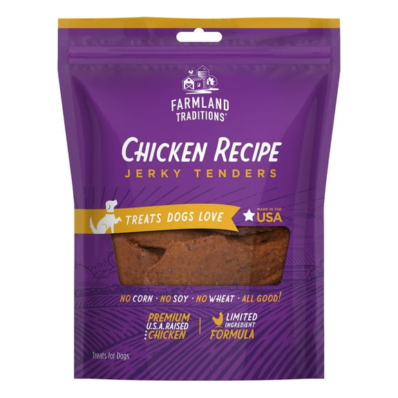 Farmland Traditions Chicken Recipe Jerky Tenders for Dogs 7.5 oz.