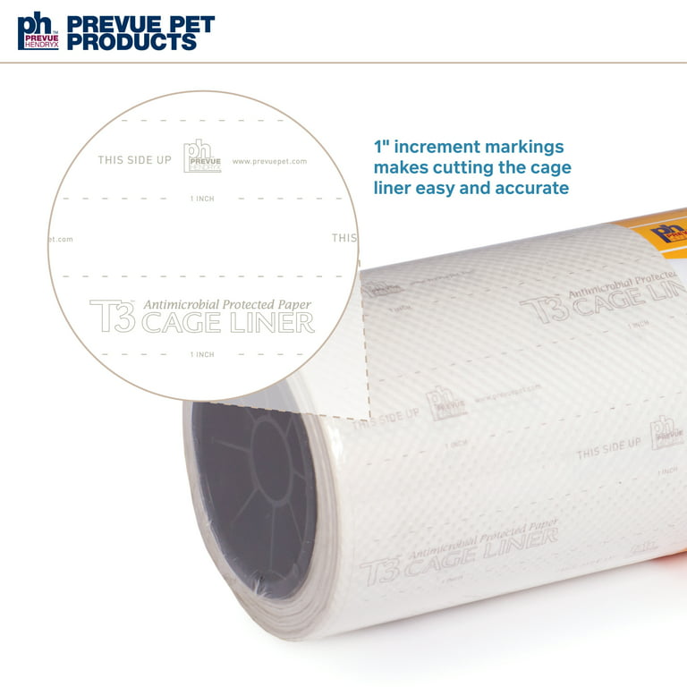 Prevue Pet Products T3 Antimicrobial Cage Liner 18W x 100'L