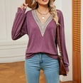 thumbnail image 6 of Yuzhih Long Sleeve Shirts for Women Dressy V Neck Casual Blouse Basic Loose Tunic Tops Trendy Soft Fall Tops, 6 of 6