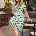 thumbnail image 3 of Rocae Cartoon Crocodile for Dresses Summer Casual Ruffle Short Sleeve Cute Crew Neck Flowy Dress with Pockets, 3 of 6