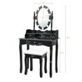 thumbnail image 4 of Pemberly Row MDF Vanity Dressing Table Set with 2 Side Drawers in Black, 4 of 12