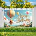 thumbnail image 6 of Colorful Balloons Happy Birthday Banner Teddy Bear Hot Air Balloon Decorative Design for Kid's Birthday Party Celebration Indoor Decoration, 6 of 8