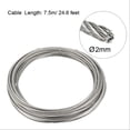 thumbnail image 2 of Unique Bargains 2mm Dia 7.5m 24.6ft Length 304 Stainless Steel Wire Rope Cable Uncoated for Hoist Pulley Wheel, 2 of 2
