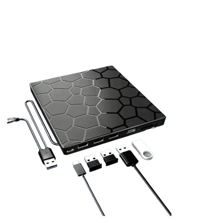 Laptop External CD/DVD Drive, 8-In-1 USB 3.0 Ultra-Thin Portable, Player And Burner CD/VCD/DVD ,Latest USB 3.0 Tech