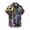 Green, variant on Yutnsbel Mardi Gras Print Short Sleeves Front Buttons Men Shirt Casual, Pink L