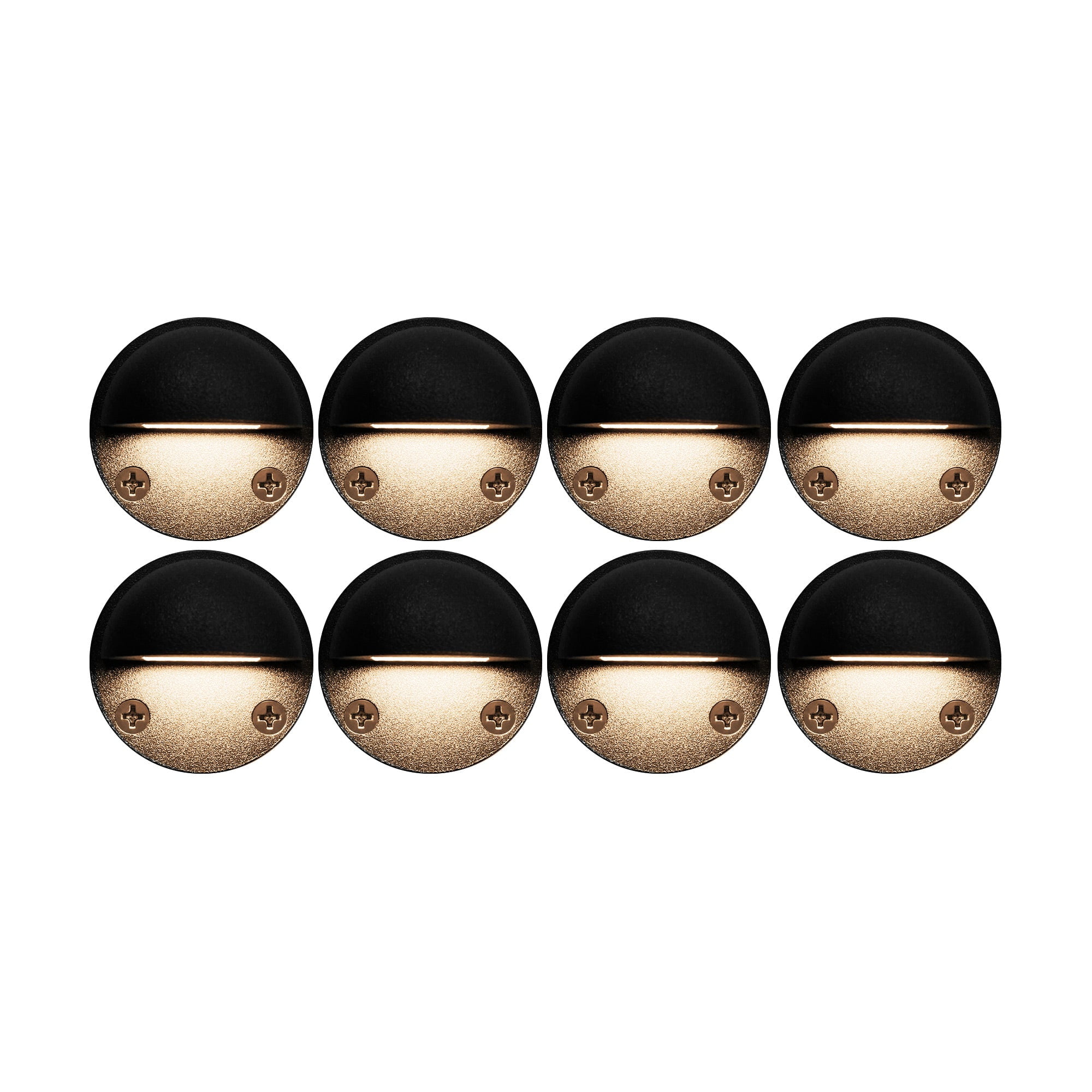Black Low Voltage Integrated LED Metal Deck Light Pack (Set of 8)
