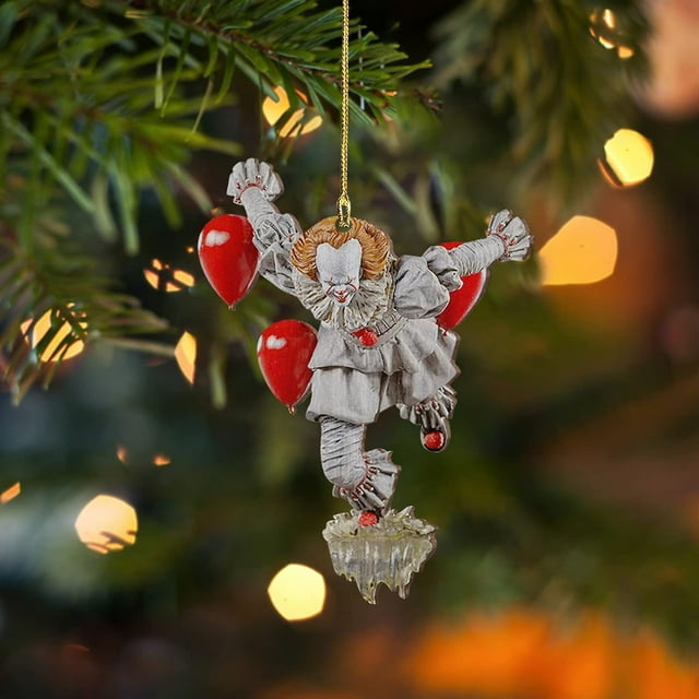 Adornos para árbol de películas de terror, adornos colgantes creativos de terror para Halloween, adornos colgantes de terror para coche, mini adornos para árbol de Halloween, adornos navideños para de