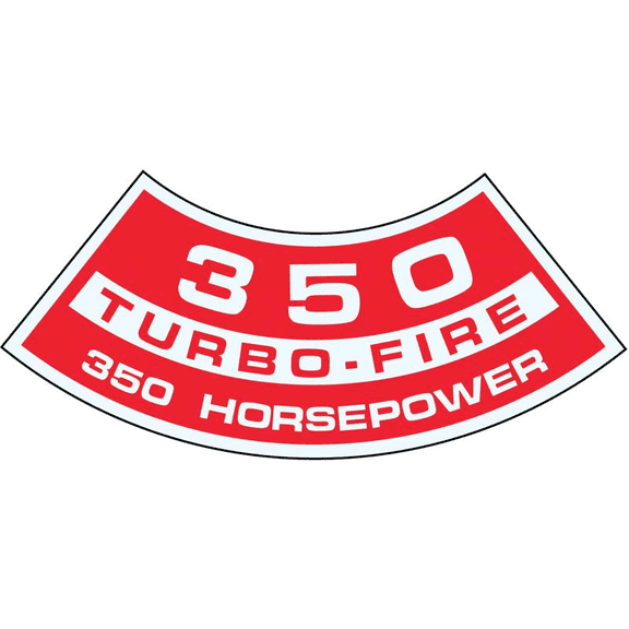 OER Air Cleaner Decal Turbo-Fire 350/350 HP Camaro Nova Chevelle Impala Corvette