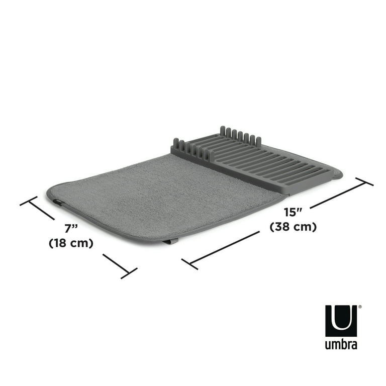 Umbra Udry Mini Dish Drying Rack Microfiber Dish Mat Space