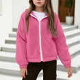 thumbnail image 2 of Gubotare Girls Winter Fleece Coat Girl's Jacket Kids Full Zip Ultra Soft Fleece Hoodie Sweatshirt Size 5T 6T,(Hot Pink 5-6 Years), 2 of 6