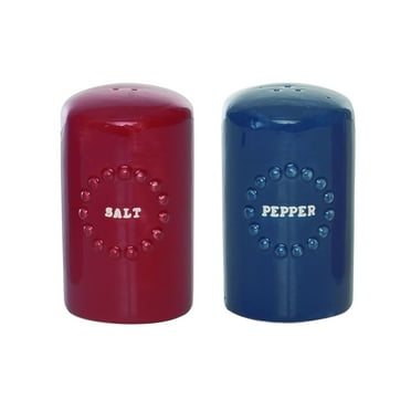 Transpac  Dolomite 4.25 in. Multicolor Patriotic Hobnail Salt and Pepper Shaker Set of 2