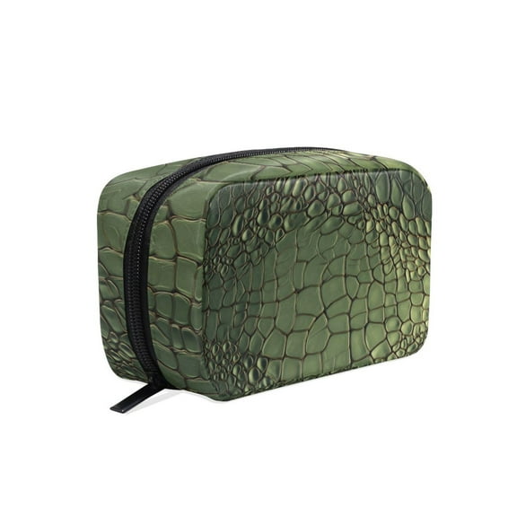 6.5x2.5x4 In Printed Makeup Bag Organizer with 5 Compartments Travel Toiletry Pouch Bag Crocodile