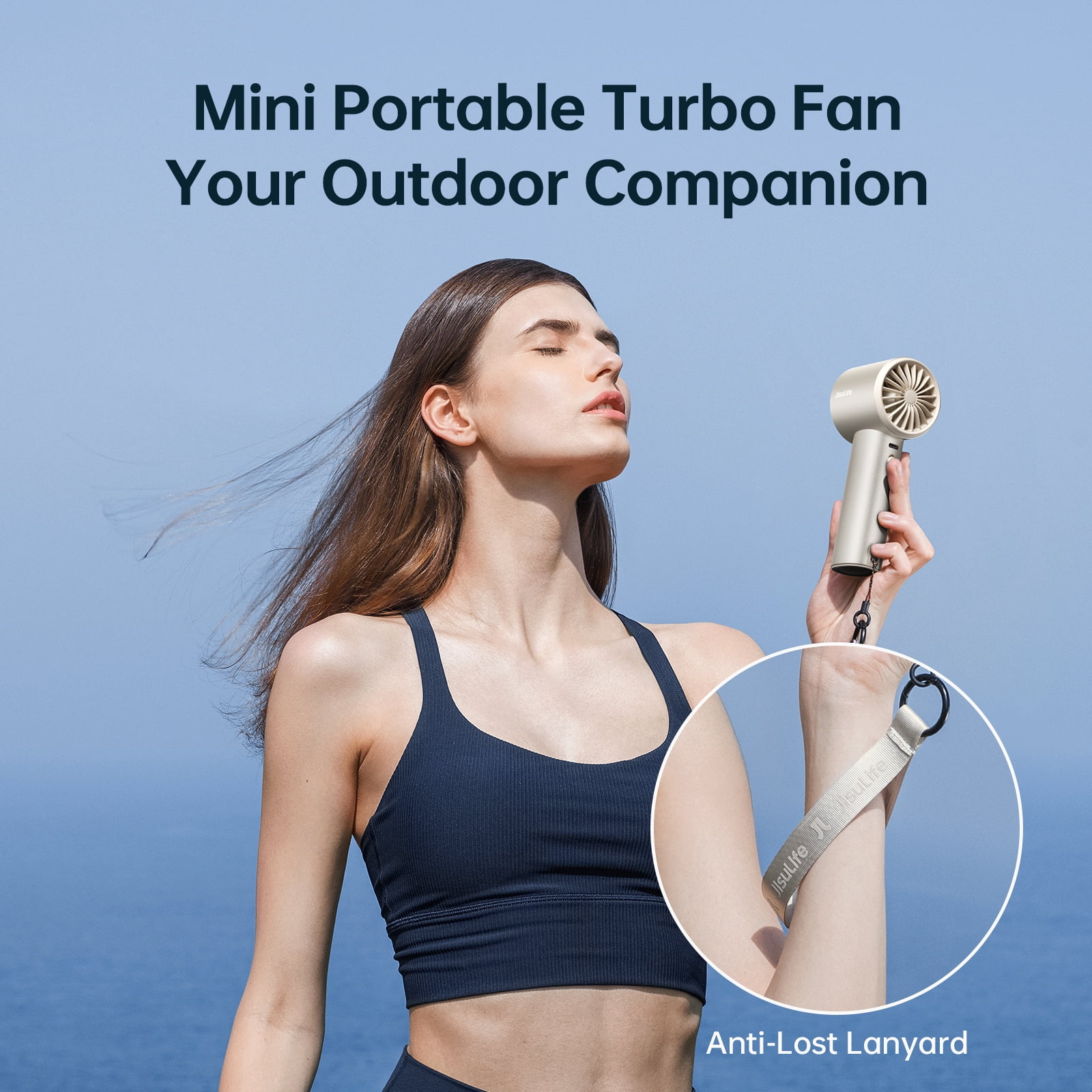 JISULIFE Portable Fan Pro1S 2025, 40Hrs Max Cooling Personal Handheld Fan with LED Display,Metal Shell,9700RPM Powerful,5000mAh battery,Travel Essentials Gifts for Women, Men-Brown