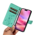thumbnail image 6 of Allyechgroup Wallet Case for Apple iPhone 16 Plus, Butterfly Floral Embossed Premium PU Leather Shockproof Flip Stand Cards Slots Hand Wrist Phone Case for Apple iPhone 16 Plus, Green, 6 of 7