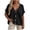 Black, variant on Womens Blouses V Neck Short Sleeve Oversized Button down Cardigans Casual Solid Color Knitwear Sweater Tops