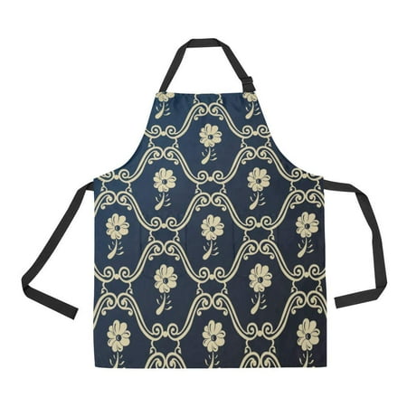 

ASHLEIGH Kitchen Aprons Beautiful Vintage Pattern Adjustable Bib Apron with Pockets for Women Men