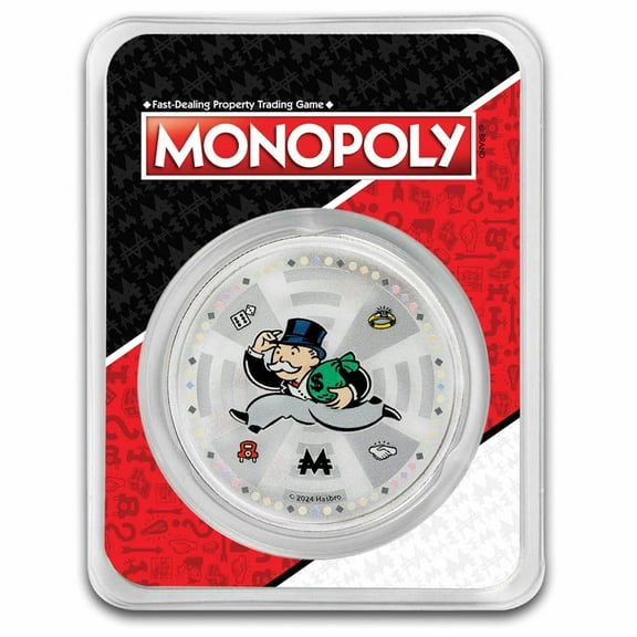 2024 Samoa 1 oz Silver Mr. Monopoly Colorized with TEP