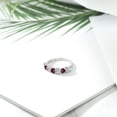 thumbnail image 4 of Gem Stone King 925 Sterling Silver Round E-F Lab Grown Diamond Red Rhodolite Garnet Anniversary Ring for Women (1.34 Cttw, Gemstone Birthstone, Size 7), 4 of 4