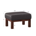 thumbnail image 6 of Weston Home Warner Faux Leather Ottoman, Dark Brown, 6 of 6