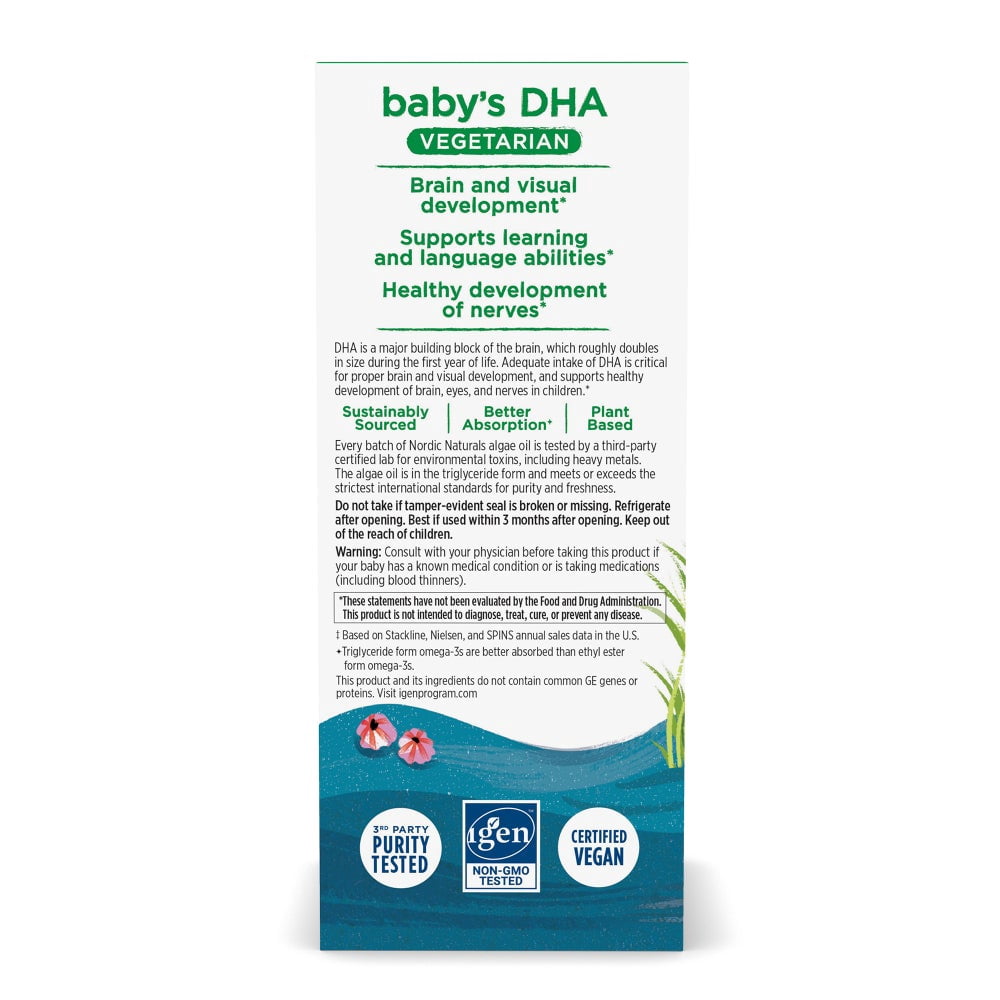 Nordic Naturals Baby's DHA Vegetarian, 835 Mg Omega-3s, Vegan, 1 Fl Oz