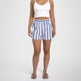 thumbnail image 2 of AJGRHE Women's Fashion Striped Casual Elastic Waist Pocket Shorts Blue XL, 2 of 9