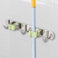 thumbnail image 3 of Soporte de pared para fregona y escoba Ticfox de Acero inoxidable 3+2 hebillas, 3 of 9