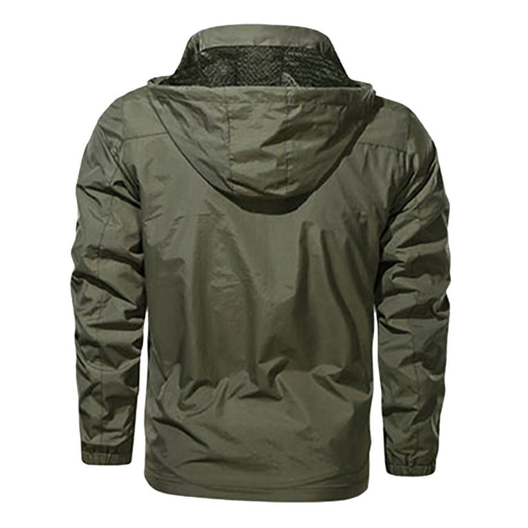 Kcodviy Mens Casual Solid Color Outdoor Lapel Multi Pocket Trench Coat Jacket Rain Coats Work 3xl Men Hooded Jackets Men s Coats Winter Flannel Mens Large Tall Jacket Mens down Hoodie Winter Jacket