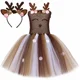 thumbnail image 2 of Vestido de tutú de ciervo de Navidad para niñas, disfraz de flores, astas, dibujos animados, alce, reno, vestidos de princesa, ropa de fiesta de Halloween para niños, 2 of 5