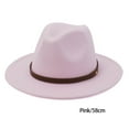 thumbnail image 2 of KEINXS Hats with Belt Buckle Large Autumn Winter Dress Elegant Wide Brim Caps Warm-keeping Wool Men Cowboy Outdoor Wedding Church Light Tan  58cm, 2 of 7