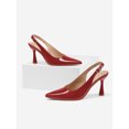 thumbnail image 5 of Pennysue pointed shiny leather ankle buckle high heels dress shoes for summer wedding or party, 5 of 5