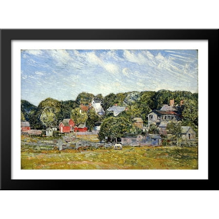 - Amagansett, Long Island 40x28 Large Black Wood Framed Print Art by Childe Hassam