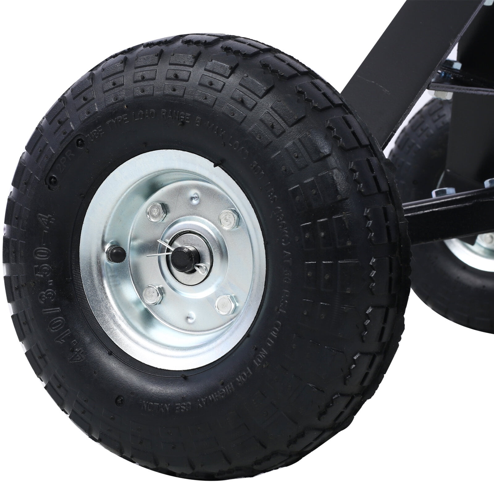 Trailer Dolly with Pneumatic Tires - 600 LB Capacity, 1-7/8" Hitch Ball, Heavy Duty Steel, Black, 47.6" L x 25.6" W x 15.6" H