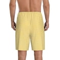 thumbnail image 3 of Easygdp Yellow Gingham Men's Short Pajama Pants, Sleep Shorts, Household Pants, Casual Pants with Pockets - Medium, 3 of 9