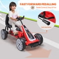 thumbnail image 3 of KFFKFF Kart à Pédales 4 Roues Jouet pour Enfants Siège Réglable Frein à Main Rouge, 3 of 9