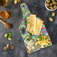 thumbnail image 5 of Geometric Cutting Board, Psychedelic Backdrop with Fractal Gradient Dimensional Abstract Motif, Tempered Glass Cutting and Serving Board, Wine Bottle Shape, Dried Rose Apple Green, by Ambesonne, 5 of 5